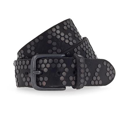 b.belt Nietengürtel Leder 110 cm Schwarz Damen
