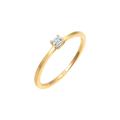 Elli DIAMONDS - Prinzessschliff Diamant (0.1 ct) 585 Gelbgold Ringe Damen