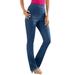 Plus Size Women's Straight-Leg Comfort Stretch Jean by Denim 24/7 in Medium Stonewash Sanded (Size 34 WP)