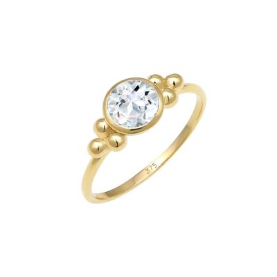 Elli PREMIUM - Verlobungsring Kugeln Topas Edelstein 375 Gelbgold Ringe 1 ct Damen