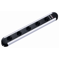 BACHMANN PRIMO Steckdosenleiste 5x Schutzkontakt, Aluminium, Dosenabstand 85mm, 1,75 m Image