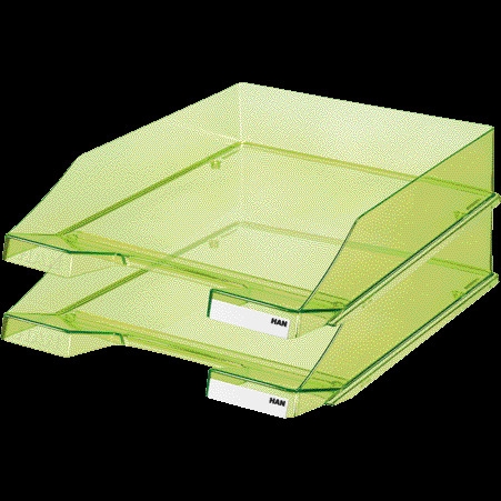 HAN Briefkorb 1026-X KLASSIK transparent, DIN A4/C4, stapelbar, grün Image