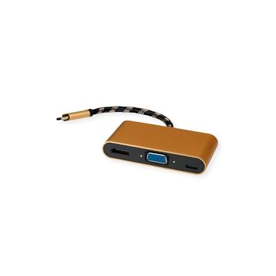 ROLINE GOLD Display Adapter USB Typ C - VGA / HDMI / C (PD)