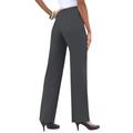 Plus Size Women's Classic Bend Over® Pant by Roaman's in Dark Charcoal (Size 12 W) Pull On Slacks