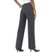 Plus Size Women's Classic Bend Over® Pant by Roaman's in Dark Charcoal (Size 12 W) Pull On Slacks