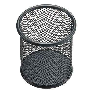 helit Stifteköcher Mesh H2518195 9x10cm rund 1Fach Metall schwarz Image