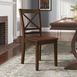 Lark Manor™ Chipman Solid Wood Cross Back Side Chair Wood in Brown | 38 H x 18 W x 23 D in | Wayfair 5162E5857CCB462DABDD299C06ECAF2E