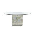 Bernhardt Trimbelle Interiors Dining Table Glass/Metal in Gray | 30.25 H x 54 W x 54 D in | Wayfair K1022