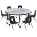 Flash Furniture Goddard 47.5" Circle Wave Flexible Laminate Activity Table Set w/ 12" Student Stack Chairs Laminate/Metal | 25 H in | Wayfair