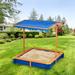 Teamson Kids Outdoor 46" x 46" Sand Box w/ Adjustable Canopy Wood/Solid Wood in Blue/Brown/Orange | 6 H x 46 W in | Wayfair TK-KF0003