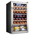 Ivation 33 Bottle Dual Zone Freestanding Wine Refrigerator in Gray | 33.4 H x 16.9 W x 19.4 D in | Wayfair IVFWCC331DLWSSWH