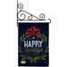 Breeze Decor Happy Holidays Wreath 2-Sided Polyester 19 x 13 in. Flag Set in Black/Blue | 18.5 H x 13 W x 1 D in | Wayfair