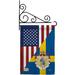 Breeze Decor US Sweden Friendship 2-Sided Polyester 19 x 13 in. Flag Set in Blue/Gray | 18.5 H x 13 W in | Wayfair