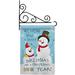 Breeze Decor Snowman Wishing You 2-Sided Polyester 19 x 13 in. Flag Set in Blue/Gray | 18.5 H x 13 W x 1 D in | Wayfair