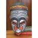 World Menagerie Daimuwa III Hand Carved Wood Mask w/ Embossed Aluminum Wall Décor in Black/Brown/Gray | 11.8 H x 6.8 W in | Wayfair 210475