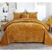 Everly Quinn Jeb Gold/Coverlet/Bedspread Set Polyester/Polyfill/Velvet in Yellow | Twin Bedspread + 1 Twin Sham | Wayfair