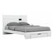 Orren Ellis Aviara Solid Wood & Platform Bed w/ Mattress Wood & Upholstered/ in White | 43 H x 60 W x 80 D in | Wayfair