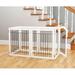 Tucker Murphy Pet™ Free Standing Pet Gate Wood (a more stylish option)/Metal (a highly durability option) in Black/Brown | Wayfair