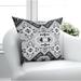 Dakota Fields Phillipston Geometric Throw Pillow Polyester/Polyfill blend in Gray/White/Black | 18 H x 18 W x 4 D in | Wayfair