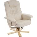Fauteuil de télé M56, fauteuil de relaxation sans tabouret, similicuir crème - beige