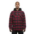 Burnside B8620 Men's Hooded Flannel Jacket in Red size 2XL | Cotton 8620, BN8620