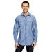 Burnside B8255 Men's Chambray Woven Shirt in Light Denim size Large | Cotton/Polyester Blend 8255, BN8255