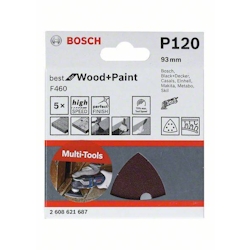 Bosch Accessories 2608621688 Deltaschleifpapier K?rnung (num) 180 (L x B) 93 mm x 93 mm 5 St. Image