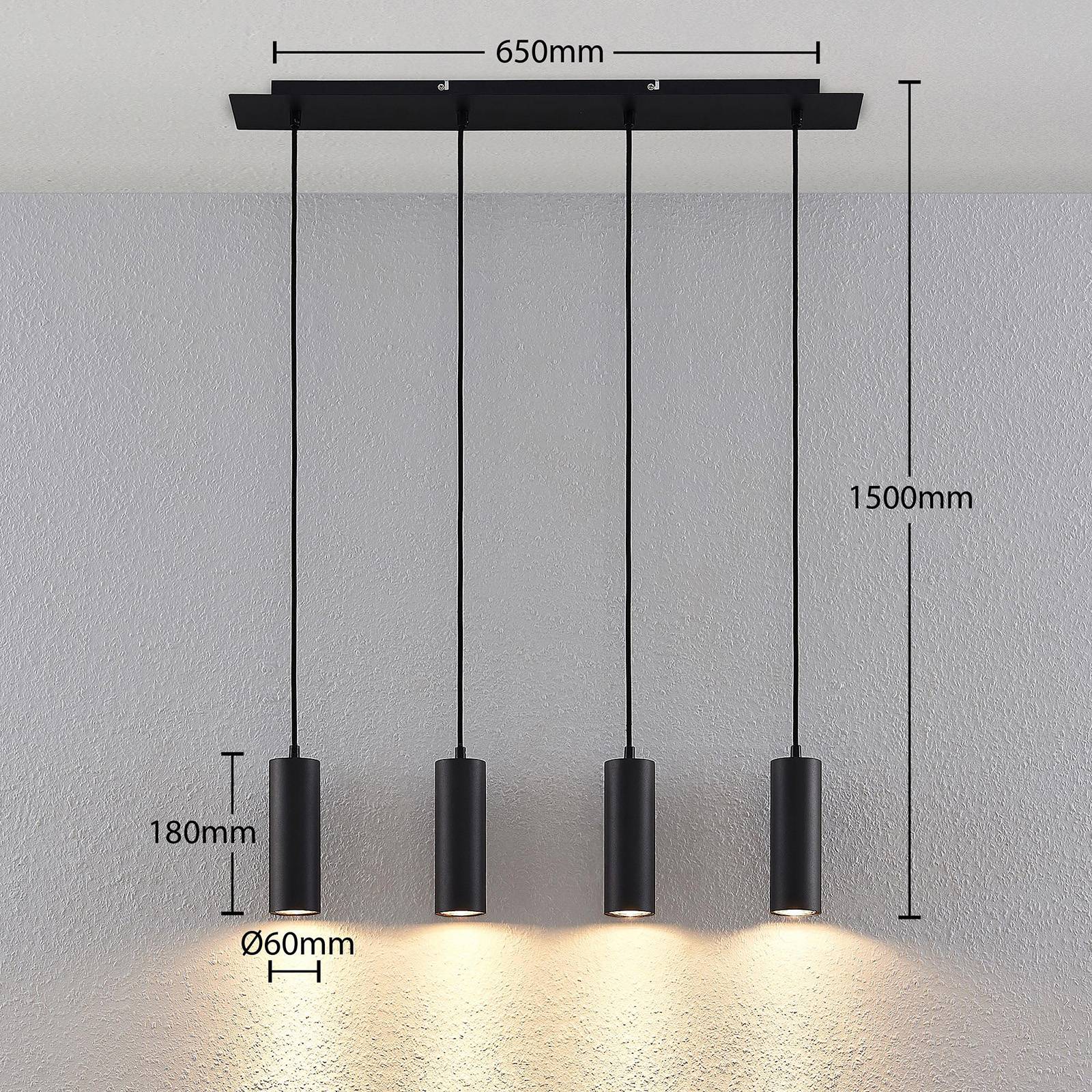 Hängelampe Joffrey Lindby, dimmbar, schwarz, für Wohn- / Esszimmer, Metall, Modern, Pendelleuchte