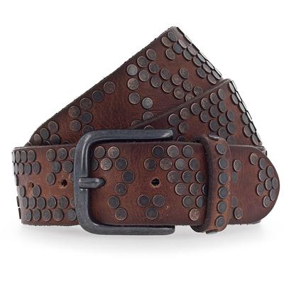 b.belt Nietengürtel Leder 100 cm Braun Damen Image