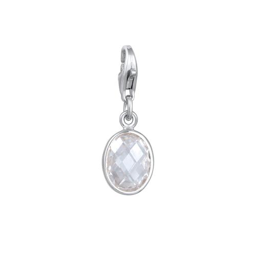 Nenalina - Anhänger Zirkonia Oval Klassisch 925 Silber Charms & Kettenanhänger 1 ct Damen