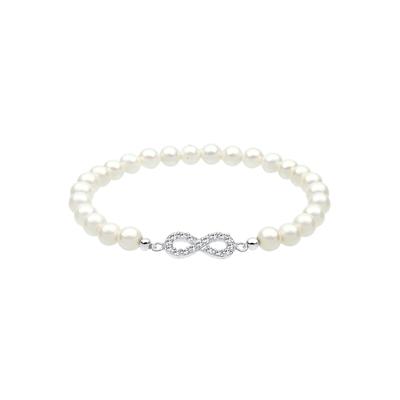 Elli - Infinity Perle Kristalle 925 Silber Armbänder & Armreife Damen