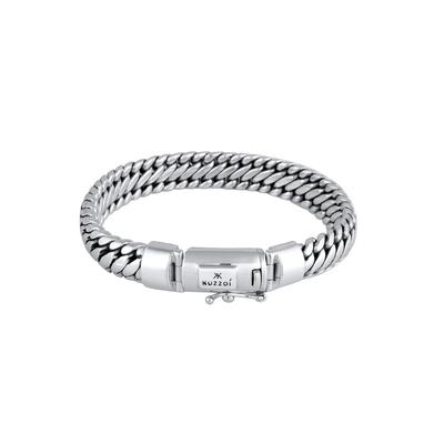 KUZZOI - Herren Rund Basic Geflochtene Optik in 925 Silber Herrenschmuck 1 ct (349.99 € / 1 ct)