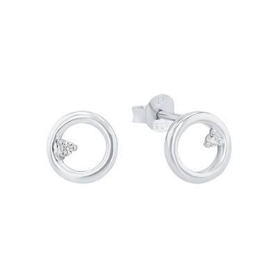 amor - Ohrstecker für Damen, 925 Sterling Silber, Zirkonia synth. Ohrringe 1 ct Weiss