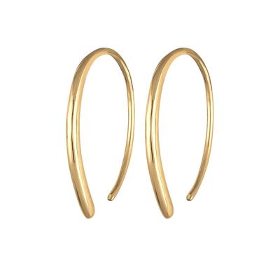 Elli Ohrringe Creole Geo Basic Trend Blogger Plain 925 Silber goldfarben Damen Image
