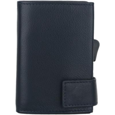 SecWal 1 Kreditkartenetui Geldbörse RFID Leder 9 cm blau Schwarz Herren Image