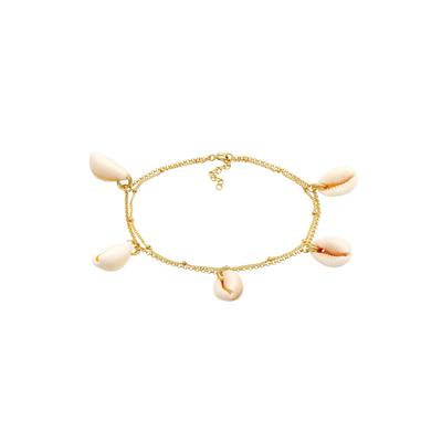 Elli Fußkettchen Echte Kauri Muscheln Sommer 925 Silber 22 Damen Image