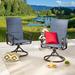 Canora Grey Rusi Swivel Patio Chair, Polyester in Black/Gray | 42 H x 23.2 W x 29.5 D in | Wayfair 64160FCDCD9F48E483019BD03BD2C9BE