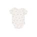 Carter's Short Sleeve Onesie: White Print Bottoms - Size 3 Month