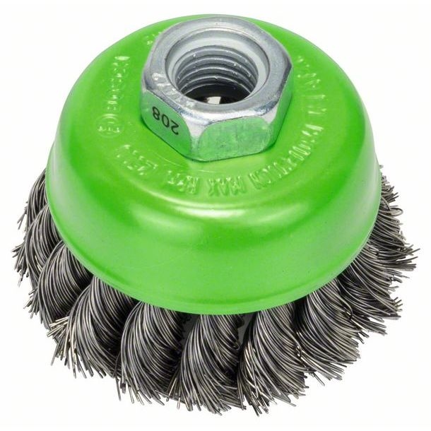 Topfbürste, Edelstahl, gezopfter Draht, 65 mm, 0,35 mm, 12500 U/min, M14 Image