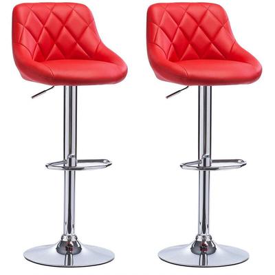 Barhocker Tresenhocker, Gute gepolstert, Kunstleder, Höhenverstellbar, Drehbar, 11 Farben, 2 x Image