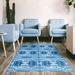 White 24 x 0.06 in Area Rug - Bungalow Rose Abstract Coastal Blue/Indoor/Outdoor Non-Slip Rug | 24 W x 0.06 D in | Wayfair