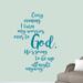 Sweetums Wall Decals "Turn My Worries Over to God" Wall Decal Vinyl in Blue | 48 H x 34 W in | Wayfair 3457Teal