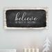 The Holiday Aisle® Believe I by Olivia Rose - Wrapped Canvas Textual Art Print Canvas in Black/Brown/White | 12 H x 24 W x 1.5 D in | Wayfair