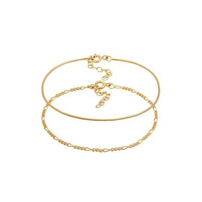 Elli - Armkettchen 2er Set Figaro Rund 925 Silber Armbänder & Armreife 1 ct Damen (49.99 € / 1 ct)