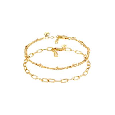 Elli PREMIUM - 2er Set Layer Kugelkette Basic Trend 925 Silber Armbänder & Armreife 1 ct Damen (66.99 € / 1 ct)
