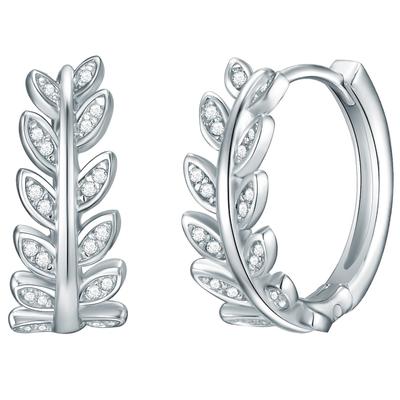 Rafaela Donata - Creolen Funkelnde Blätter Sterling Silber Zirkonia in Silber 1 ct Damen Image