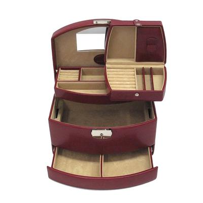 Windrose Merino Schmuckkoffer 23 cm Rot Damen