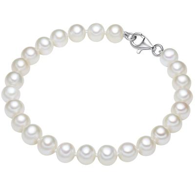 Valero Pearls - Perlen-Armband Sterling Silber Süßwasser-Zuchtperle in Silber Armbänder & Armreife 1 ct Damen