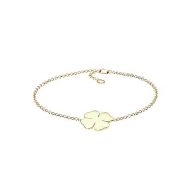 Elli PREMIUM Kleeblatt Glücksbringer 375 Gelbgold 18 Damen Image