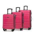 WITTCHEN Koffer-Set 3tlg. Trolley Koffer Reisekoffer aus ABS Hartschalen Kofferset Trolley 4 Rollen Kombinationsschloss Rosa 56-3A-65S-34